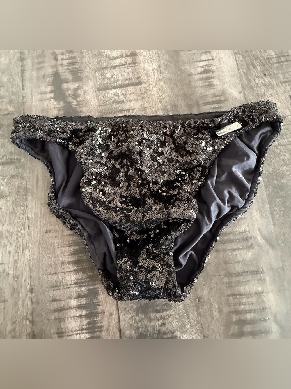 SAMPLE/Sequin Embellished Black Men’s Bikini Brief - Unbranded